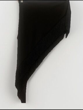 Black Triangle Fringe Hip Wrap Scarf